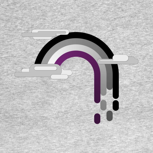 Asexual Pride Flag Minimalist Drip Rainbow Design by LiveLoudGraphics